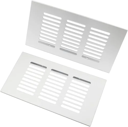 Miniatura 9 de 2 PCS Rejilla de Ventilación, TTZEZE Rejilla de Ventilación de Aleación de Aluminio Resistente Rectangular de Metal con Listones Cubierta