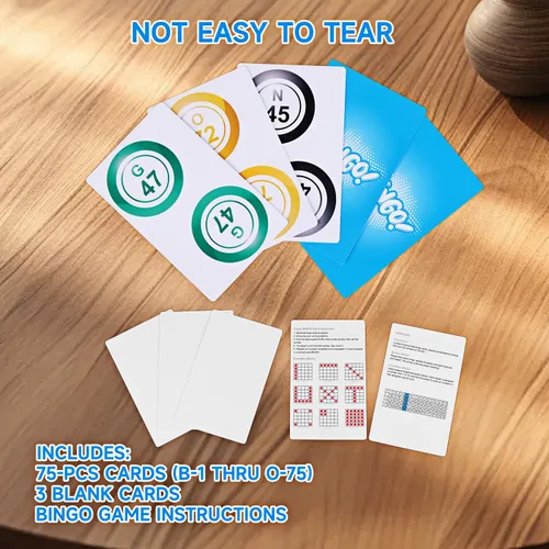 Miniatura 5 de GSE Games & Sports Expert Tarjetas de bingo reutilizables con revestimiento de plástico, 5.25 x 3.25 pulgadas, gran mazo de tarjetas de juego