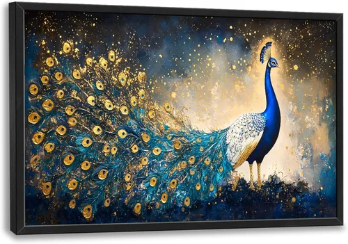 Miniatura 112 de Cuadros Grandes Enmarcados Arte de Pared para Sala de Estar, Lobos del Bosque Decoración de Pared de Gran Tamaño Lobo Animal Impresión en Lienzo
