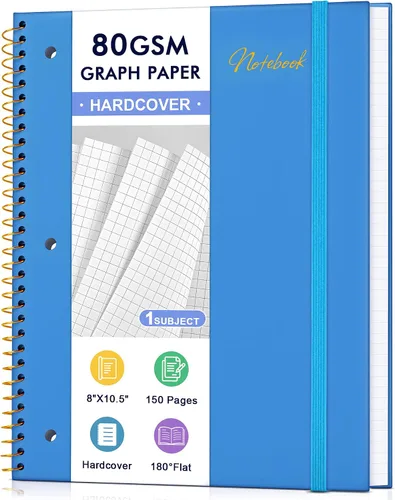 Miniatura 10 de Cuaderno de espiral de papel rayado universitario de 8 x 10-1/2 pulgadas, cuaderno espiral de 1 materia de papel de 80 GSM, páginas perforadas