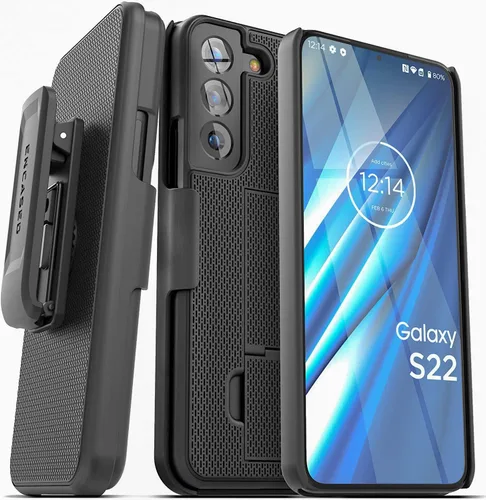 DuraClip - Funda para Samsung Galaxy S22 con clip para cinturón, funda delgada con funda (S22)