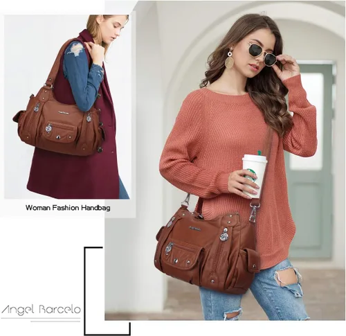 Miniatura 6 de Angel Barcelo Bolsos de cuero sintético para mujer, bolso de hombro, a la moda, bolsas para niñas