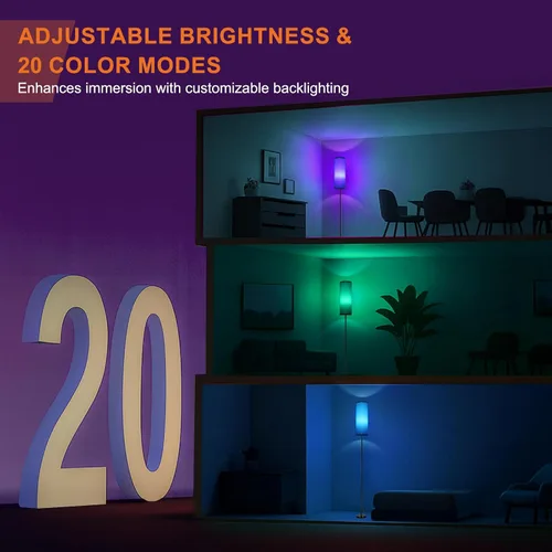 Miniatura 5 de FRIDEKO HOME Lámpara de pie, iluminación ambiental que cambia de color para sala de estar, dormitorio, lámpara de pie con aplicación y control