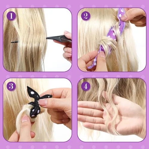 Miniatura 6 de Bememo 40 rulos suaves para el cabello, rodillos de almohada sin calor durante la noche, rizadores de esponja de satén para dormir sin calor
