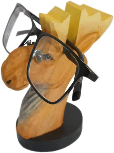 Miniatura 11 de Red Dollar Soporte para anteojos de animales tallados en madera hecha a mano, lindo soporte de exhibición de lentes de sol, mesita de noche