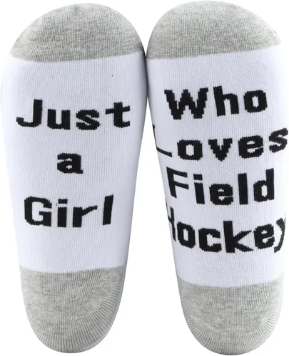 Miniatura 6 de CMNIM Calcetines novedosos de regalo de hockey sobre césped para niñas, solo una chica que ama el hockey sobre césped, regalo para jugadores