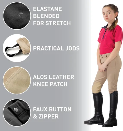 Miniatura 2 de HORZE Nora - Pantalones de equitación para niños con parches de piel sintética para niñas