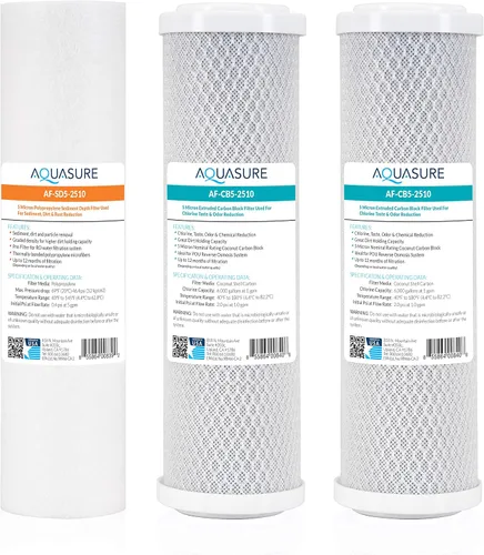Miniatura 8 de Aquasure Pioneer Series - Filtro de repuesto de 5 micrones para ósmosis inversa y filtro de agua debajo del fregadero, 10 x 2.5 pulgadas