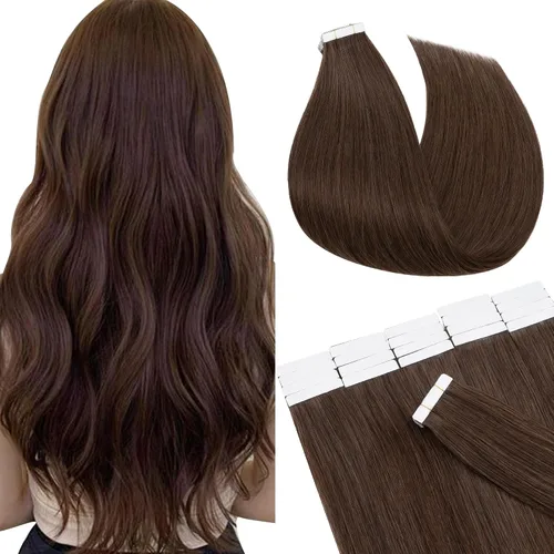 Miniatura 28 de Extensiones de cabello Sego, cabello humano estilo remy, con cinta adhesiva, lacio, cinta adhesiva de entramado tipo piel, sin costuras, invisible
