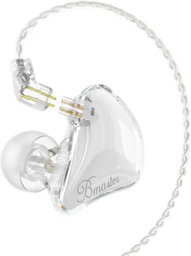 Miniatura 14 de BASN Bmaster Auriculares de Monitor Intrauditivo de Tres Controladores con Dos Cables Desmontables Adecuados para Ingeniero de Audio, Músico (Blanco)