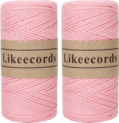 Miniatura 29 de Likeecords Cuerda de algodón 100% hilo de ganchillo de 0.079 pulgadas, cuerda trenzada de macramé, cuerda de macramé, hilo de ganchillo para regalo