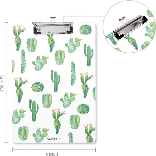 Miniatura 2 de Portapapeles de oficina con clip de perfil bajo para estudiantes, aula, escuela y oficina, decorativo de WAVEYU Cute, Hardboard, Low Profile Clip