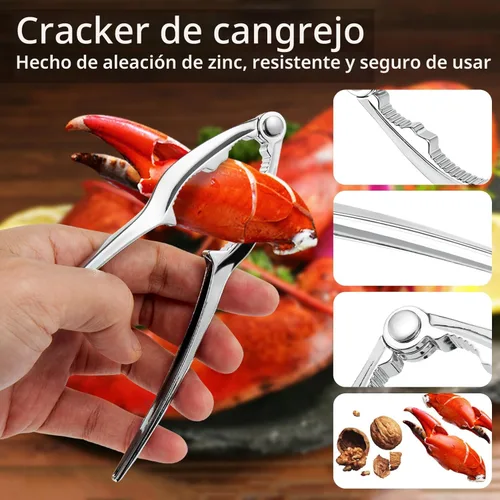 Miniatura 3 de suoundey Juego de herramientas para mariscos con cascanueces de langosta, pinzas de cangrejo de acero inoxidable, tenedor de patas de cangrejo