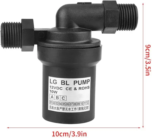 Miniatura 4 de HURRISE DC 12V 10W Calentador de agua solar Bomba de circulación sin escobillas Sumergible de bajo ruido 1/2 hilo Sistema de agua caliente para uso