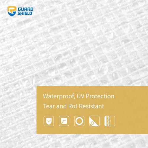 Miniatura 3 de GUARD SHIELD Lona Transparente Blanca de Uso Pesado 12x16 Pies Impermeable para Invernadero Jardín Exterior Cubierta de Polietileno Resistente a UV