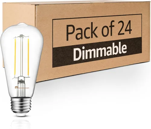Miniatura 21 de MASTERY MART Paquete de 6 bombillas Edison vintage, bombilla LED E26 de 5.5 W equivalente a 60 W, regulable, blanco suave de 2700 K, ST19 antiguo