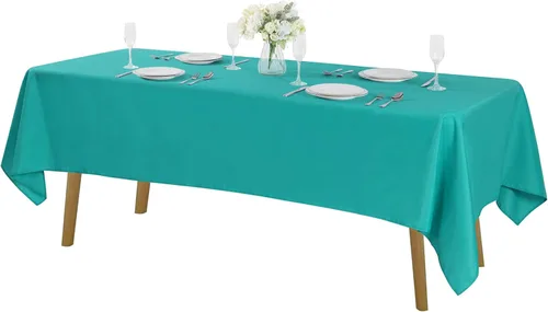 Miniatura 138 de Cupuamon - Mantel rectangular de 60 x 84 pulgadas, tela de poliéster lavable para decoración de bodas, fiestas, cenas y banquetes