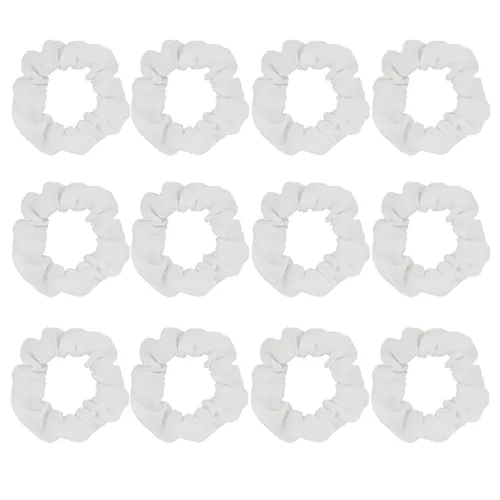 Miniatura 16 de Coleteros de algodón para el cabello, de un solo jersey, color sólido, ligas elásticas para el cabello para mujer, accesorios (beige)