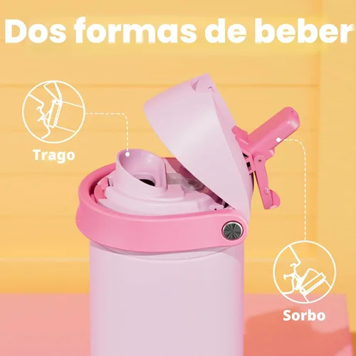 Miniatura 3 de Botella de agua aislada de 24 onzas para deportes: Meoky Botella de agua de acero inoxidable con pajita 2 en 1 y tapa con pico - A prueba de fugas