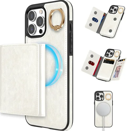 Miniatura 8 de LOHASIC Funda tipo cartera para iPhone 12 Pro Max, soporte para 6 tarjetas, parte trasera magnética desmontable, compatible con Mag-Safe, funda