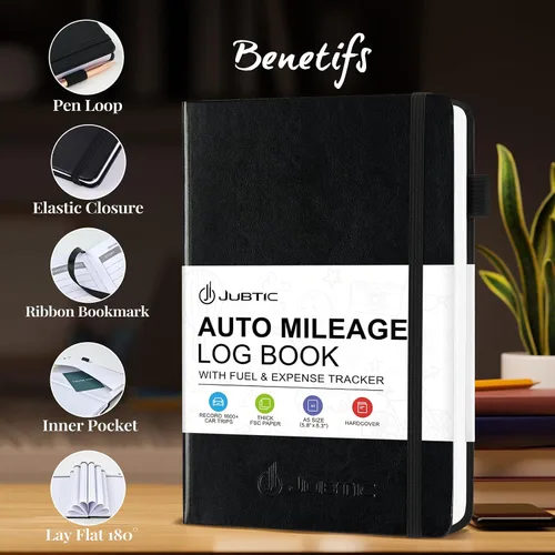 Miniatura 2 de JUBTIC Libro de registro de kilometraje automático para impuestos, libro de registro de mantenimiento de vehículos, rastreador de kilometraje