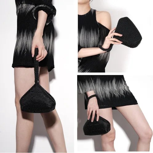 Miniatura 2 de Bolso de noche para mujer - Tamaño más grande mejorado, clutch de muñeca con diamantes de imitación completos brillantes para fiesta, boda, cita