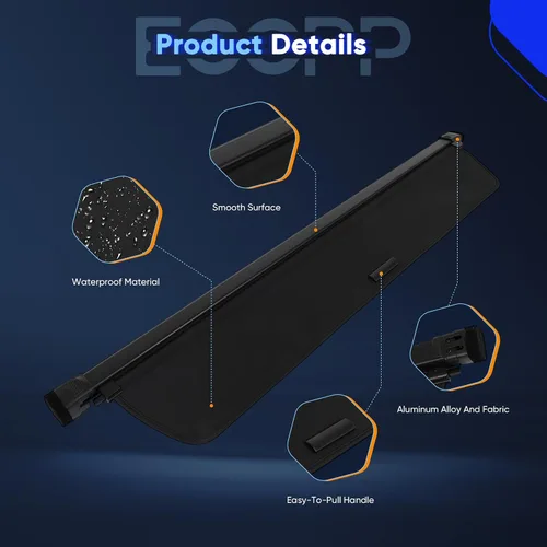 Miniatura 3 de ECCPP Funda retráctil de carga para automóviles, cubierta de seguridad para maletero 2022-2024, compatible con Rivian R1S, accesorios flexibles