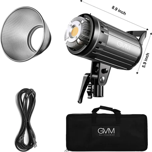 Miniatura 6 de GVM Great Video Maker Luz de video LED bicolor de 100 W con soporte Bowens, control de aplicación, caja de luz de linterna, regulable 3200K-5600K