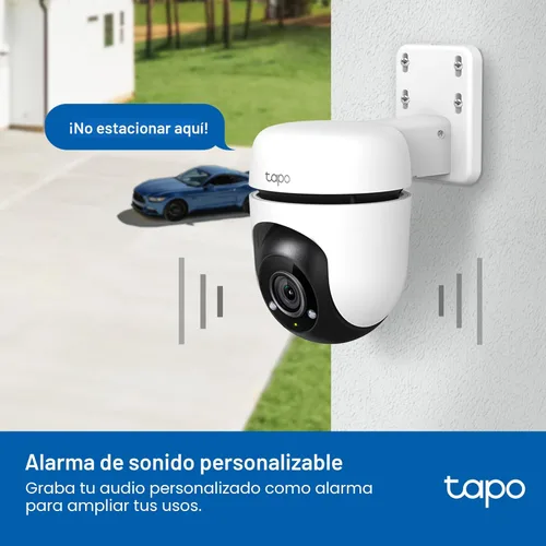 Miniatura 7 de Tapo Cámara Wi-Fi de seguridad con cable 1080P para exteriores, vista de 360°, seguimiento de movimiento, funciona con Alexa y Google Home, visión