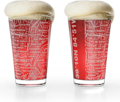 Miniatura 10 de Greenline Goods Vasos de cerveza – Juego de vasos de 16 onzas para los amantes de Pittsburgh – Juego de 2 – Grabados con Pittsburgh, PA Map