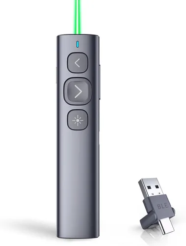 Miniatura 12 de Norwii Clicker de presentación N95, clicker de PowerPoint para control remoto de presentación, puntero inalámbrico recargable, avance de USB A