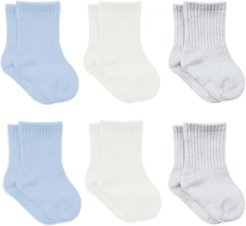 Miniatura 19 de bistyle Calcetines tobilleros con agarre para bebé, 6 pares, calcetines de algodón orgánico para recién nacidos, calcetines para niños y niñas
