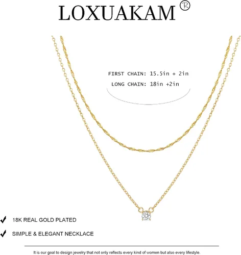 Miniatura 6 de LOXUAKAM Collar de cruz para mujer, chapado en oro de 18 quilates, collar de cruz simple en capas para mujer, collar con colgante de cruz
