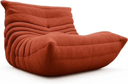 Miniatura 12 de Puf Togo sin comprimir de alta gama para adultos, sofá de espuma viscoelástica con tela suave, cómodo sillón de sala junto a la chimenea para sala