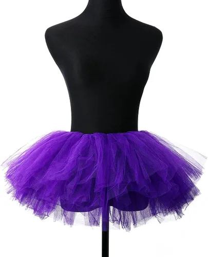 Miniatura 38 de REETAN Falda tutú de ballet de 6 capas de tul corto tutús para mujer