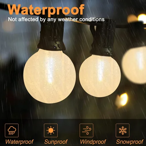 Miniatura 6 de Paquete de 25 bombillas LED esmeriladas G40, bombillas LED de plástico inastillables de 0.6 W, bombillas de globo esmerilado de 1.5 pulgadas