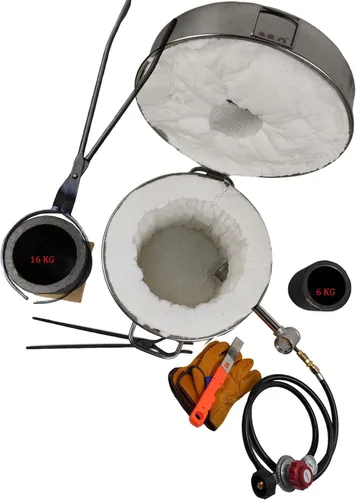 Miniatura 2 de Fundición de horno de fusión de metal de gas de 35.3 lbs 2 en 1 pinzas Herramientas de fundición 2 crisoles de cobre