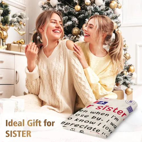 Miniatura 7 de Niyewsor Regalos de Cumpleaños para Hermana, Manta de Regalos para Hermanas, Regalo de Hermanas de Hermana, Regalo para Hermanas en el Día