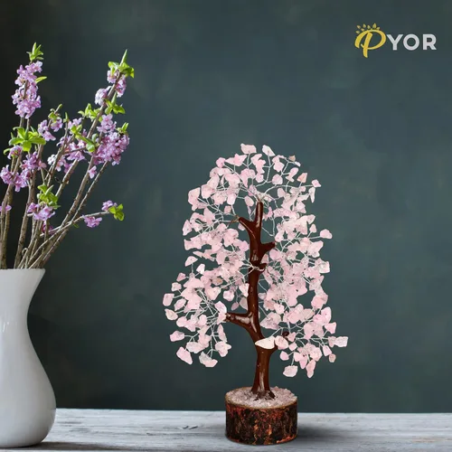Miniatura 7 de PYOR Árbol de cuarzo rosa, árbol de gemas, accesorios de escritorio rosa, regalos para mujeres, decoración del hogar, cuarzo rosa, regalos de Acción