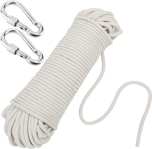 KEILEOHO Cuerda de algodón blanco de 328 pies y 1/4 de pulgada, cuerda de tendedero, cuerda de atrapasueños para tejer artesanalmente, cuerda para