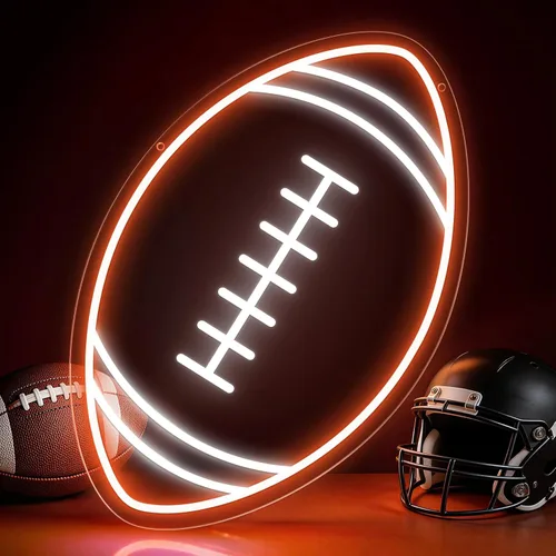 Miniatura 12 de Letrero de neón de fútbol, letreros de neón LED de fútbol para decoración de pared, luz de fútbol regulable alimentada por USB con interruptor