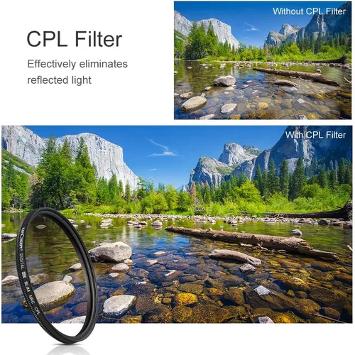Miniatura 3 de K&F Concept Kit de filtro de lente CPL ND1000 de 1.457 in (2 piezas) de densidad neutra ND1000 + filtro polarizador circular con 24 recubrimientos