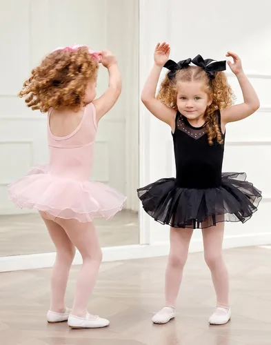 Miniatura 6 de Zaclotre Leotardo de Ballet para Niñas con Espumas Brillantes Sin Mangas de Malla, Vestido de Baile, Tutú, Traje de Bailarina para Niños