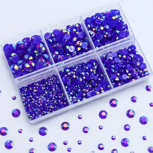 Miniatura 16 de 3000 PIEZAS de Brillantes de Resina con Dorso Plano, 2mm 3mm 4mm 5mm 6mm Rosa Claro AB, Brillantes de Resina en Gel con Dorso Plano para Vasos