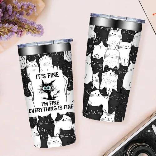 Miniatura 7 de Grifarny Regalos para Amantes de Gatos para Mujeres - Regalo de Navidad, Cumpleaños para Amantes de Gatos - Regalos para Gatos Negros - Está Bien
