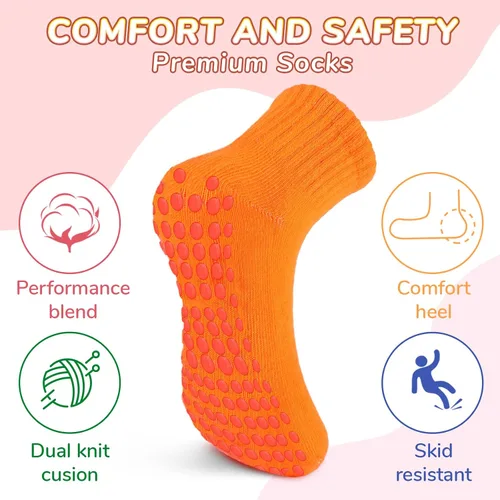 Miniatura 3 de 7 pares de calcetines antideslizantes para niños y niñas pequeños
