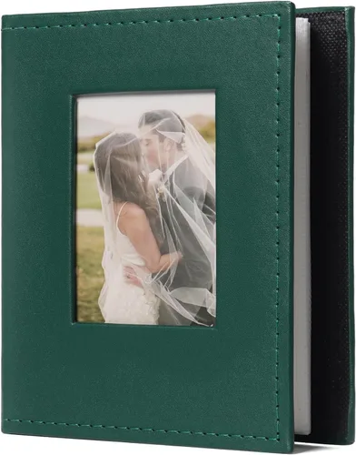 Miniatura 78 de Álbum de Fotos 4x6 para 300 Fotos Cubierta de Cuero PU Página Interior Negra para Álbumes de Boda Libro de Fotos Familiar Bebé Aniversario Bolsillo