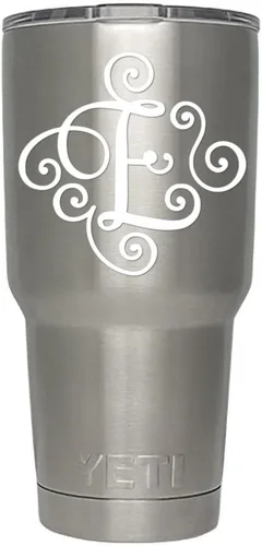 Miniatura 82 de Monogram - Calcomanía troquelada/vinilo adhesivo. Haga clic para opciones de color/letra. Disponible en cuatro colores y todas las letras de la A