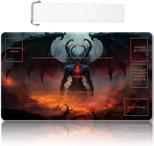 Miniatura 45 de Tapete de juego MTG cosido de alta calidad con zonas y parte trasera de goma antideslizante, tapete de juego TCG para MTG y otros juegos de cartas