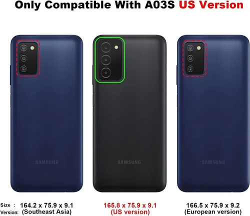 Miniatura 2 de para Samsung Galaxy A03s Funda de teléfono: Funda protectora híbrida de silicona delgada y a prueba de golpes - Funda celular duradera de TPU